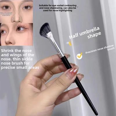 Half-Fan Shape Nose Wing Brush Slanted Head Contouring Half-Umbrella Shape Nose Shadow Brush Blush Highlight Blending Brush