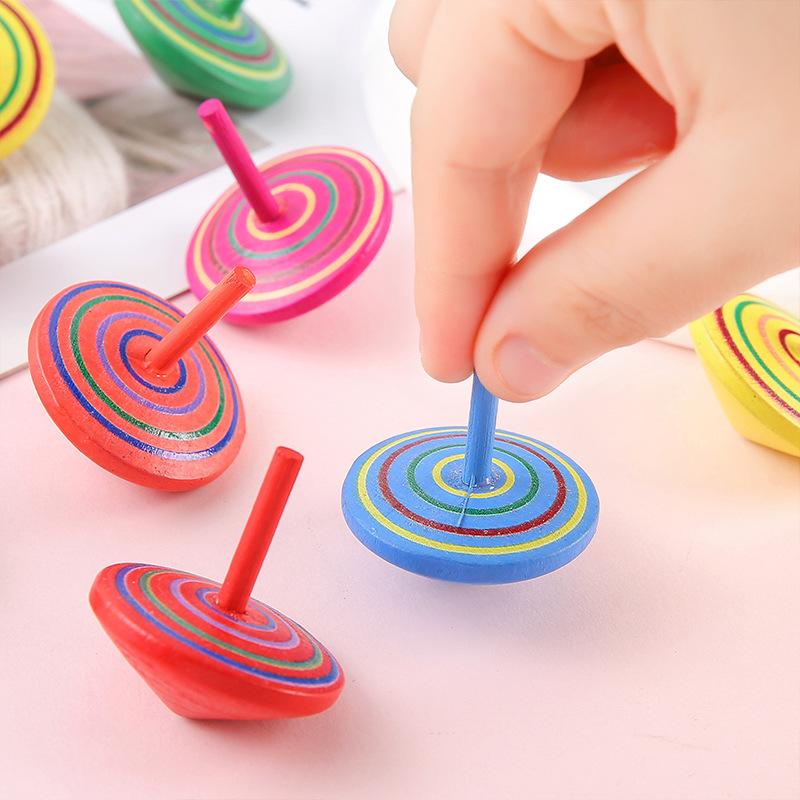 Crianças Infantis 5/10 Peças Pião de Madeira Clássicos Piões de Brinquedo Habilidades de Coordenação de Equilíbrio para Adultos Alívio do Estresse Lembrancinhas de Festa Creati