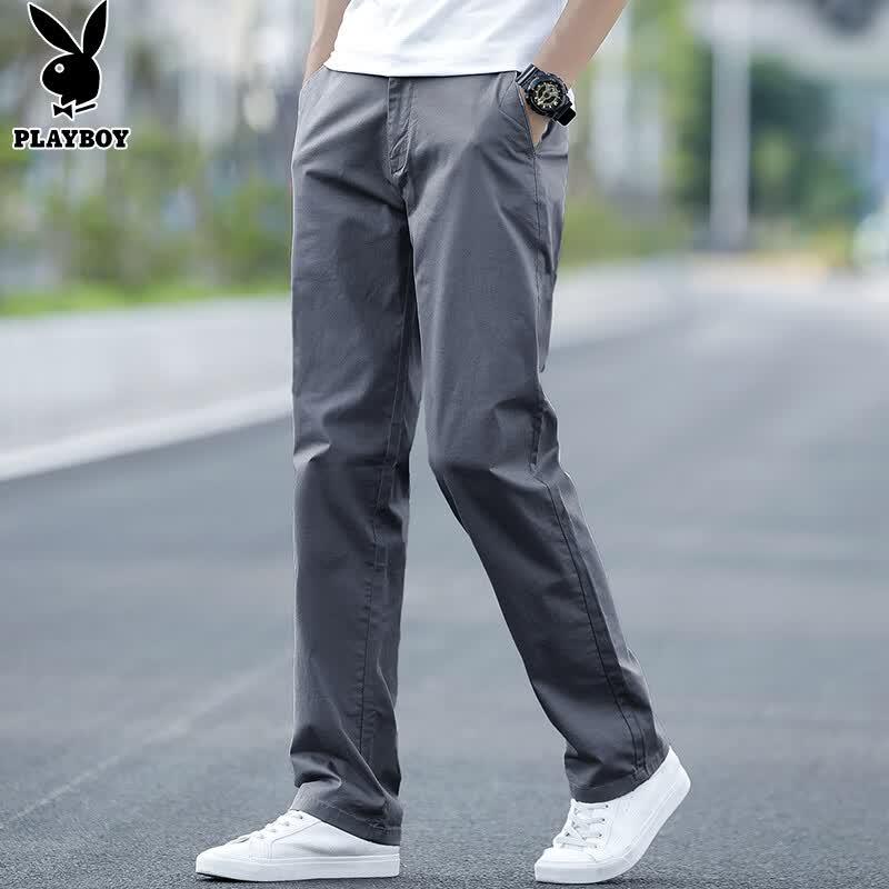 PLAYBOY Men's Loose Straight-Leg Casual Pants