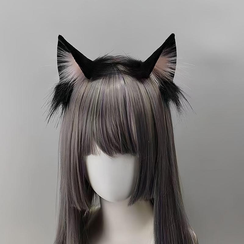 

Мультяшная плюшевая повязка на голову с кошачьими ушками для женщин и девочек, повязка для волос в стиле косплея, забавная, милая, обруч для волос в стиле Лолиты, креативные аксессуары для волос, подарки