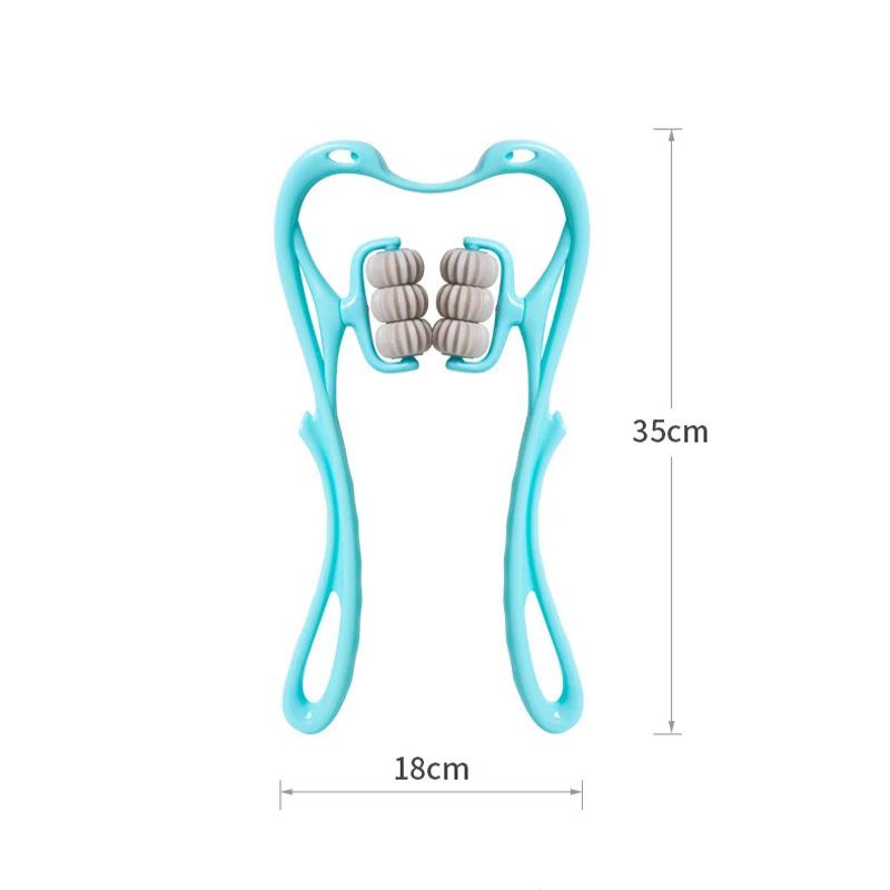 Cervical Neck Massager, Manual Neck Clamp Multifunctional Kneading Roller 6-Ball Shoulder And Neck Relaxation Massager