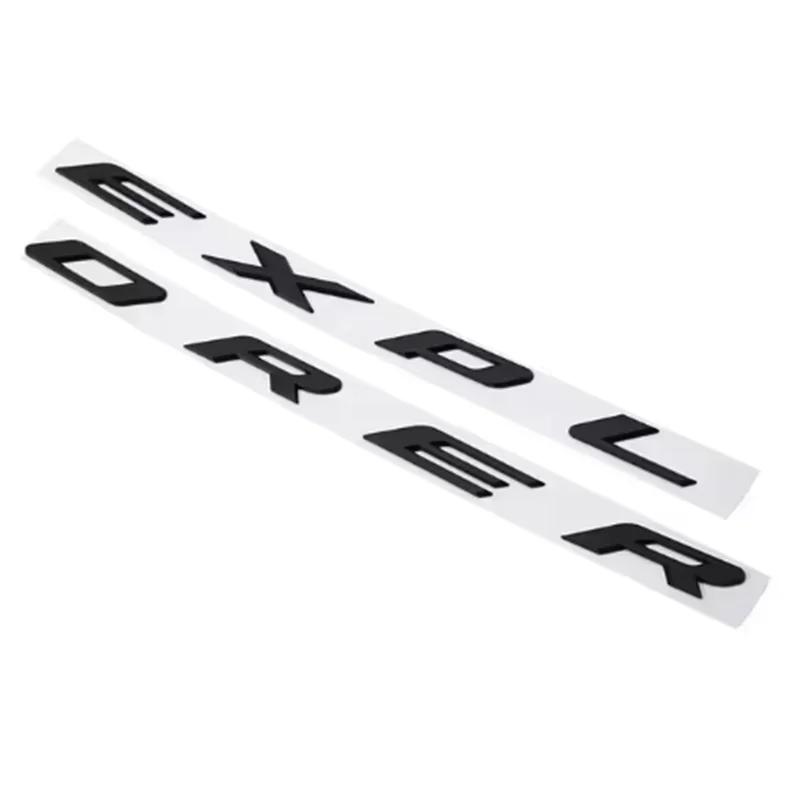 swpzb8 3D ABS Chrome Black Letters Explorer Logo Car Front Hood Emblem Bonnet Badge Sticker For Explorer 2011-2021