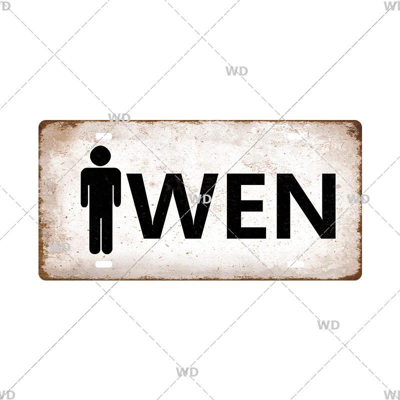 Smile WIFI Toile Caution License Plate Store Wall Decor Restrooms Tin Sign Vintage Road Guide Metal Sign Painting Plaques Poster