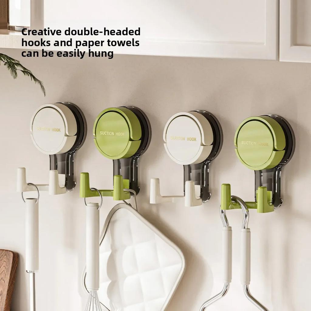 1-5Pcs Strong Vacuum Suction Cup Hooks-Reusable Waterproof No Punching,Single/Double for Bathroom Kitchen,Towel Clothes Hanger