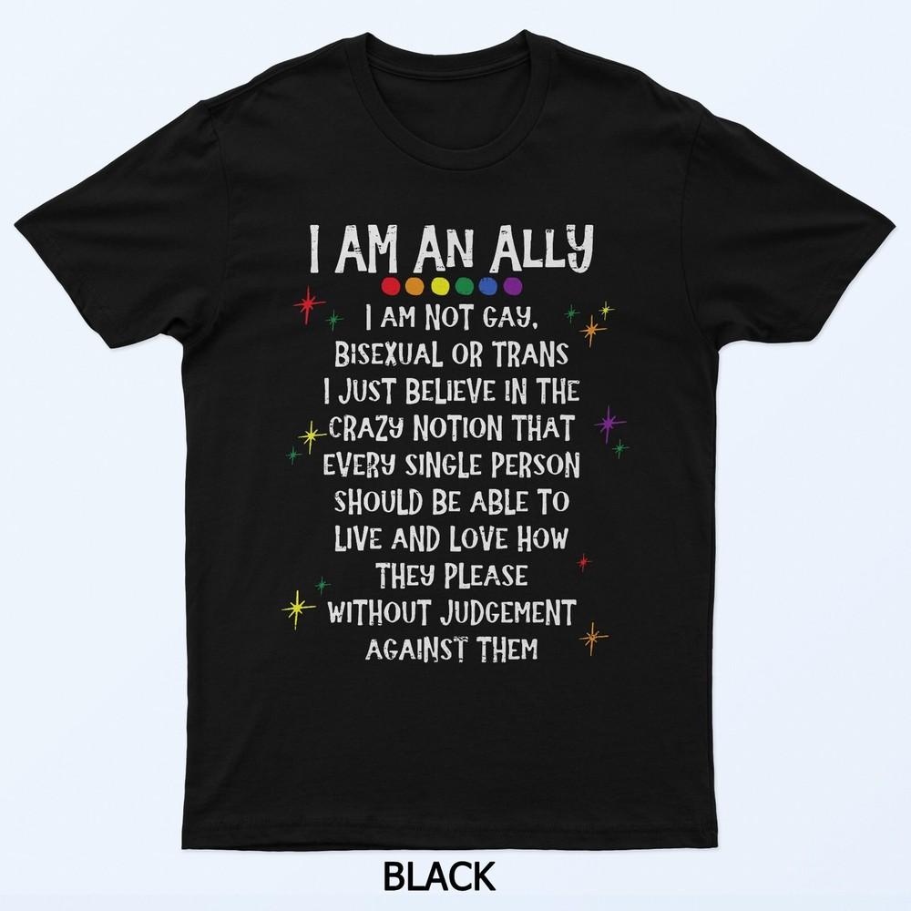 

LGBTQ Retro I Am An Ally I m Not Gay Bisexual Or Trans T-Shirt 4XL