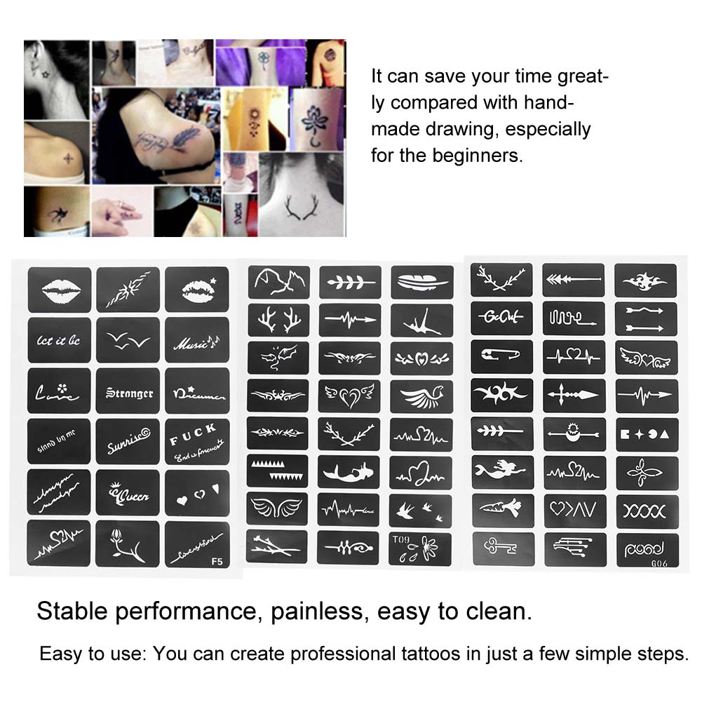 Semi Permanent Small Tattoo Stencil Airbrush Temporary Templates