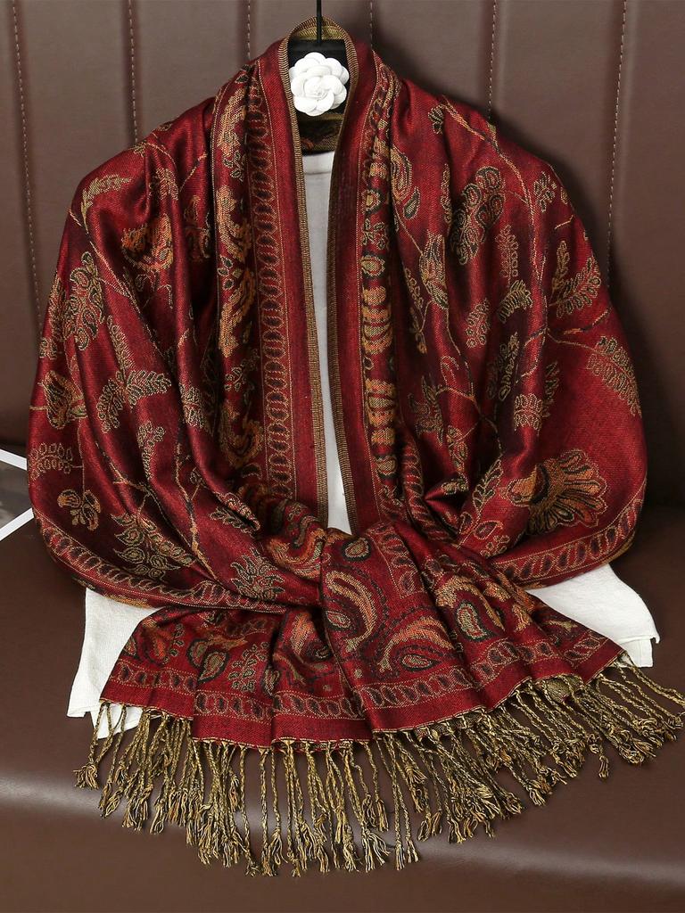 Winter Cashmere Pashmina Women Shawls And Wraps Women Floral Luxury Lady Warm Thick Scarves Blanket