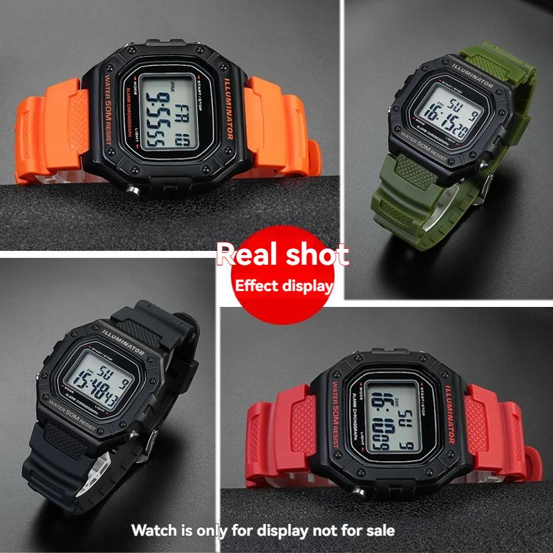 W218H Resin Silicone Band for Casio AE-1200 AE-1100 SGW-300 SGW-400 MRW200 Watch, Replacement Strap Sport Wristband