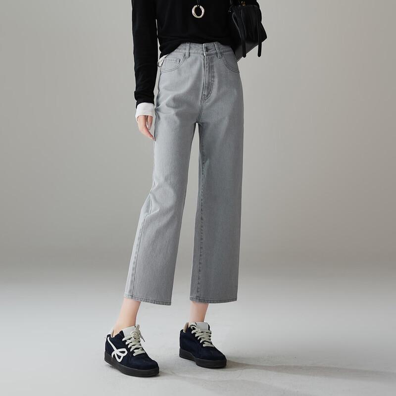 SOFSIL Women's Retro High-Waist Straight-Leg Cropped Jeans