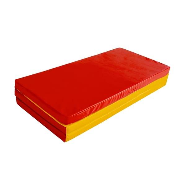 gymnastic mat Gamma 150x100x5 trzyczęściowy - red/yellow