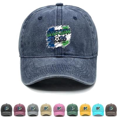 Snapback Baseball Cap With 2026 Football Soccer "UZBEKISTAN" Flag Printed , Adjustable Sun Hat Unisex Hip Hop Retro Fashion Man's Cap