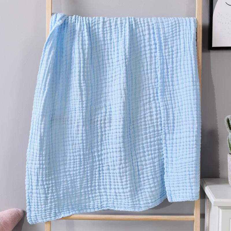 

100% Cotton Blanket for Bed Soft Muslin Bed Blankets, Lightweight Breathable Bedspread Coverlet All Season Gauze Throw Blanket 130x150cm небо синє кольору
