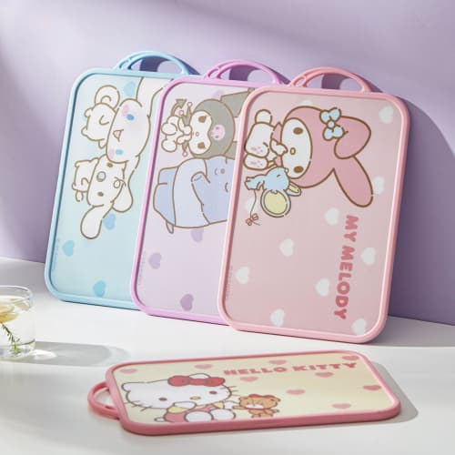 Cute Animal Cutting Board Featuring Kuromi, My Melody, Cinnamoroll, and Hello Kitty. Ideal for Camping, This Lightweight, Heat-resistant, Multi-functi