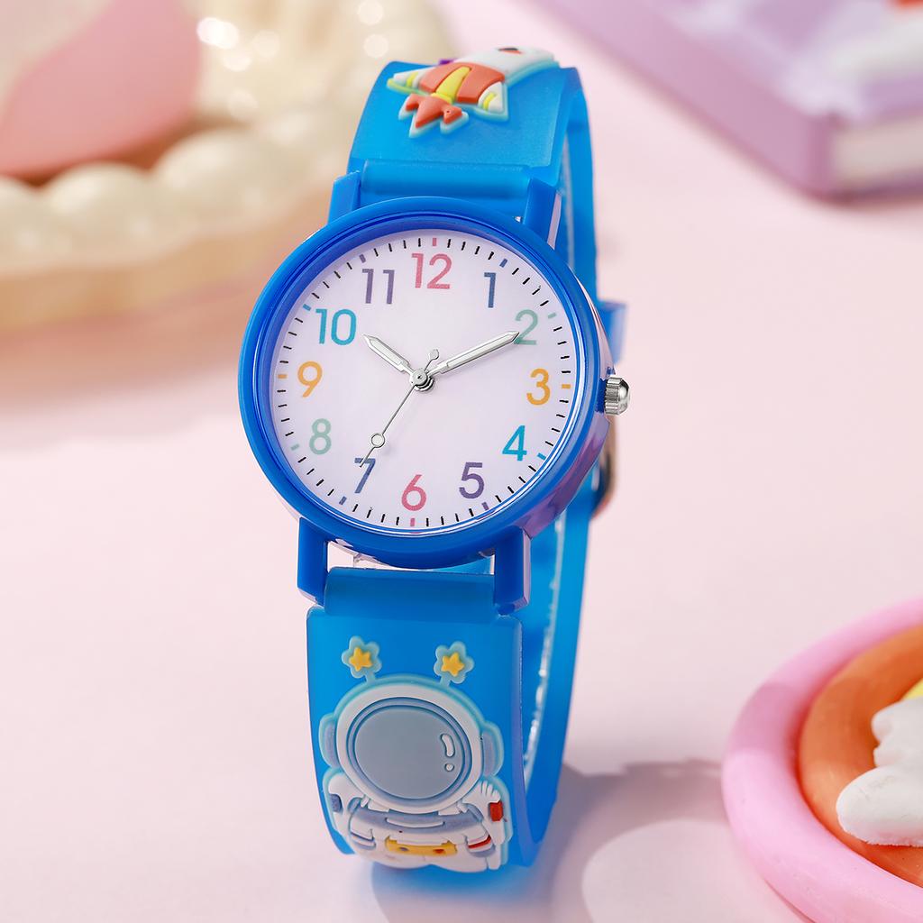Astronaut children's watch cute cartoon color scale, suitable for daily, campus, birthday, Christmas gifts