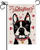Valentines Day Garden ag Valentine Boston Terrier Dog ags for Outside Love Heart Anniversary Wedding Party Home Burlap D WZZ