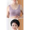 Womens Middle Aged Plus Size Vest Style Seamless Wirefree Thin Push Up Sports Bra