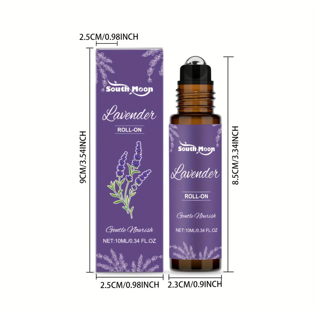 Lavender Fragrance Essential Oil Roller Bottle, Refreshing and Portable Plant Body Care Fragrance Ball Enriched with Niacinamide & Centella Asiatica