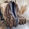 0G thickened version retro bird scarf women's winter high-end warm scarf imitation cashmere shawl
