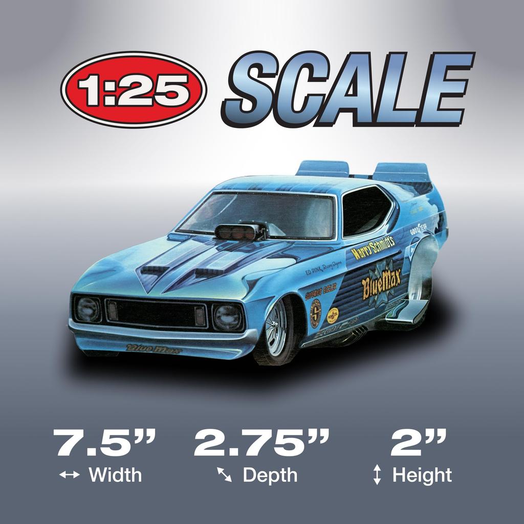 MPC Blue Max Long Nose Mustang Funny Car Plastic Model MPC930 1/25