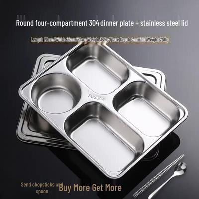Tiefe unterteilte Lunchbox aus Edelstahl 304 mit Deckel