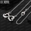 Xiaomi DOTEFFIL 925 Sterling Silver Double Heart Pendant Necklace 18 Inch Chain For Woman Engagement Wedding Fashion Charm Jewelry