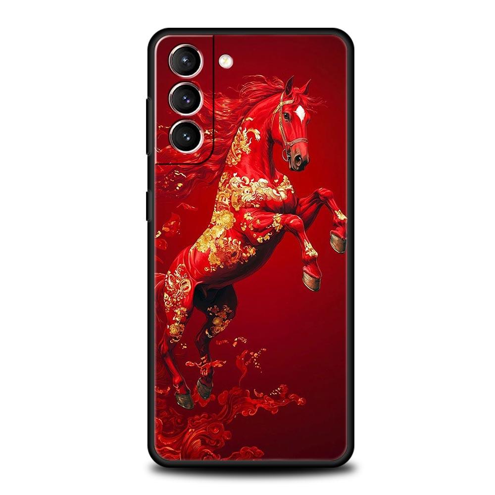 

Phone Case Cover for Samsung Galaxy S26 S25 S24 S23 S22 S20 S21 FE Ultra Plus S25 Edge 5G Soft TPU Capas Horse Animal Fundas Bag S22 Ultra 5G