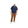 Nike Short-Sleeve Oxford Button-Up Shirt With Letter Logo Print Men Tops Navy-Blue FN3902-410