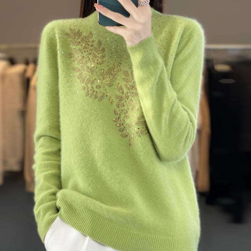 Dame Høst og Vinter Mote Allsidig Basis Genser Genser Myk Pullover Genser