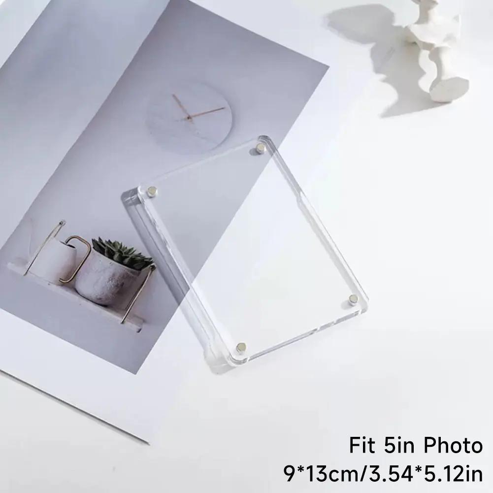 Ticket Commemorative Storage Holder Transparent Acrylic Magnetic Photo Frame Fridge Sticker Display Frame Home Decoration