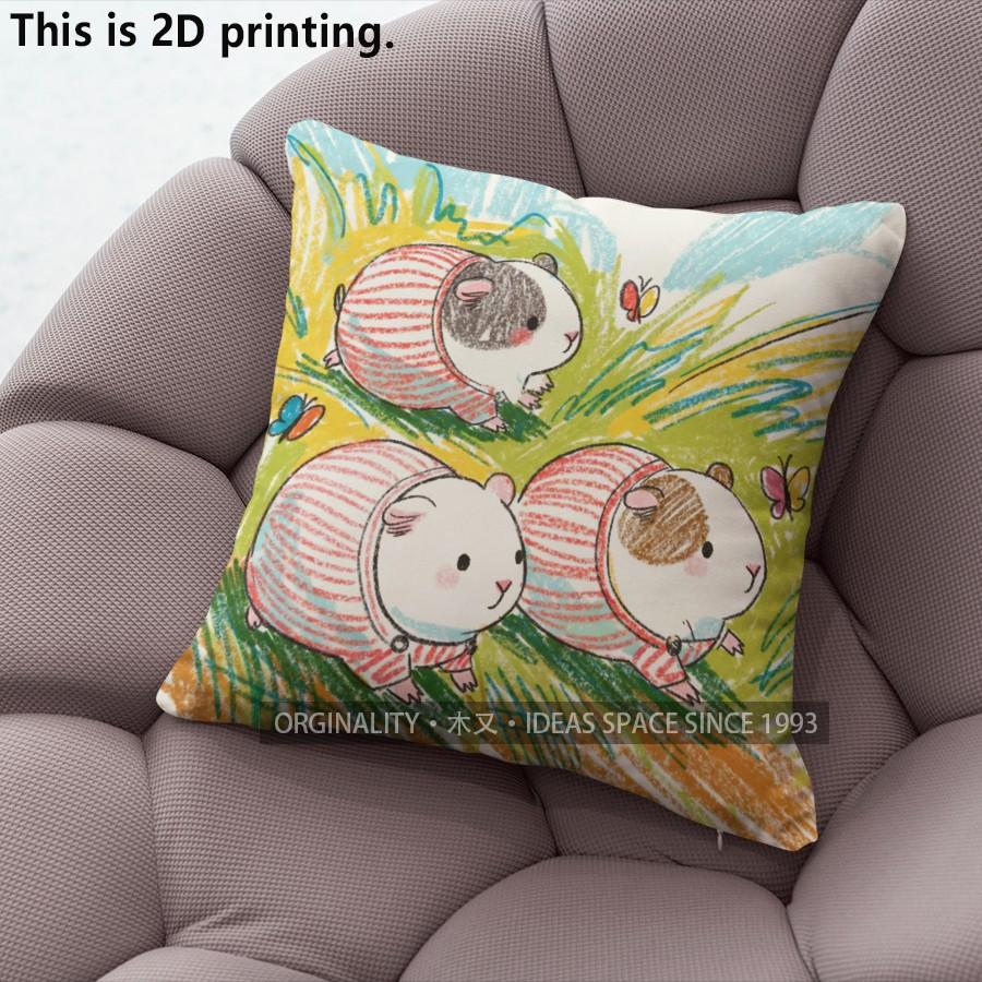 Cute Guinea Pig Print Throw Pillow Covers Pattern Cushion Cover Suitable for Sofa Bedroom Car Pillow Cover