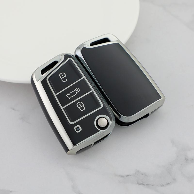 Tpu Car Key Case Full Cover Fob Fashion For Vw Volkswagen Golf 7 Mk7 Tiguan Mk2 Seat Ateca Leon Fr 2 Ibiza Skoda Octavia