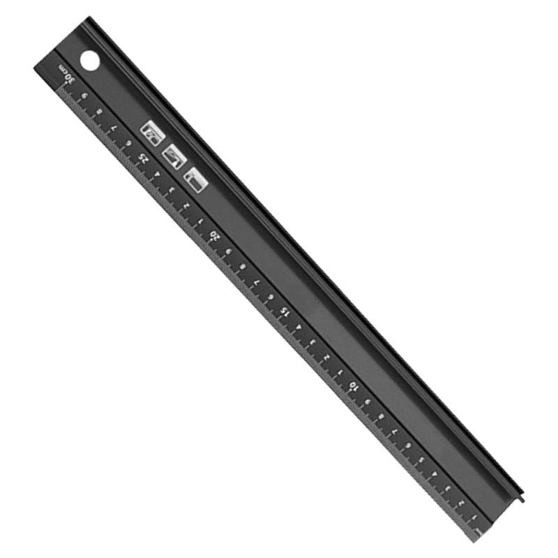 Feb.Aluminium 30CM Raised Grip For Cutting Ruler, Metal Ruler For Cutting, Multifunctional Metal Safety Rulers