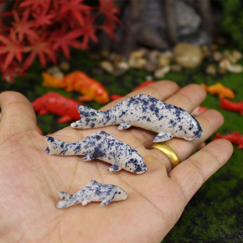 Realistic Koi Fish Micro Landscape Aquarium Ornament Resin Figurines
