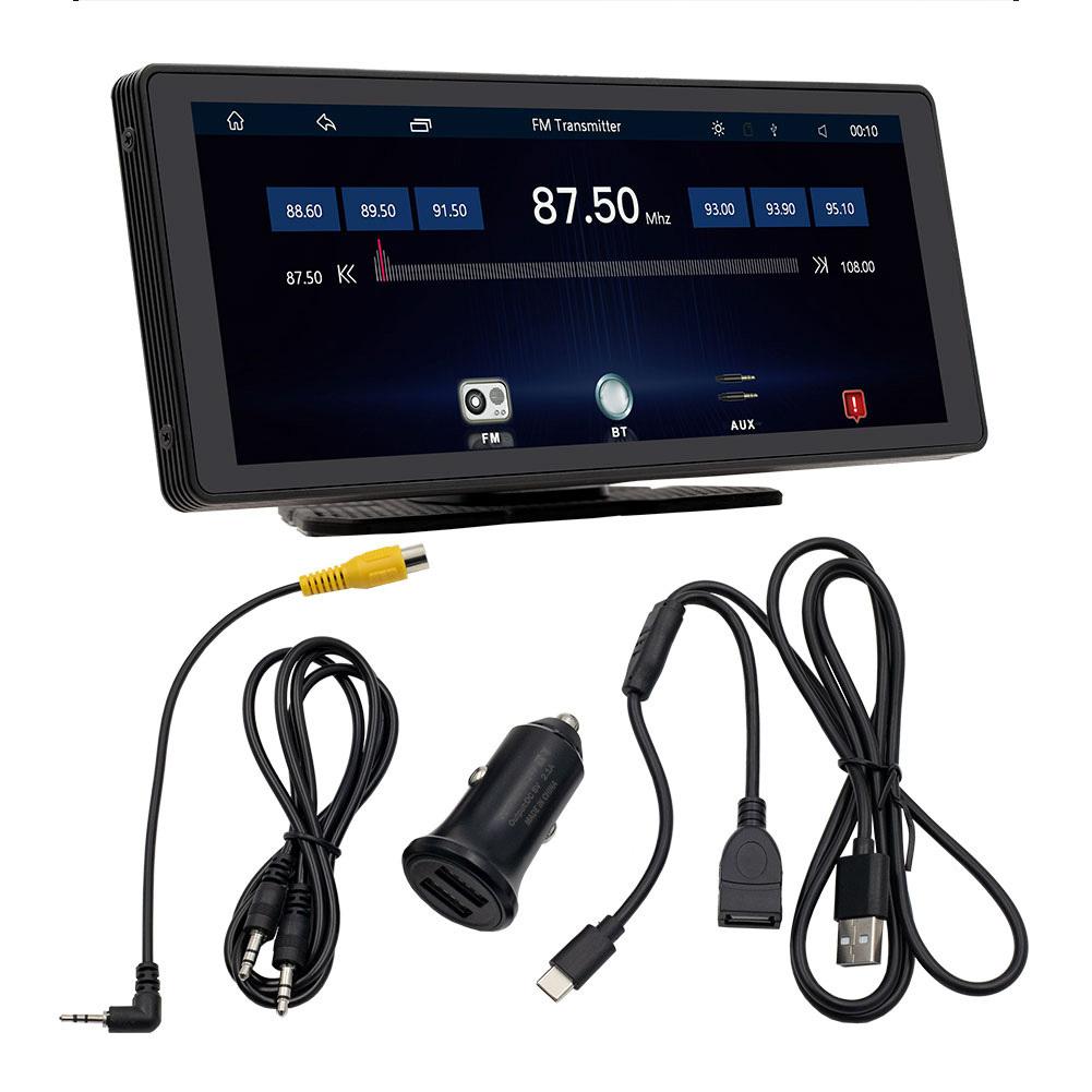 

10,26-дюймовый беспроводной портативный экран HD IPS экран автомобильные аудиоприемники с трансформируемой камерой совместимы с Android Auto чёрный