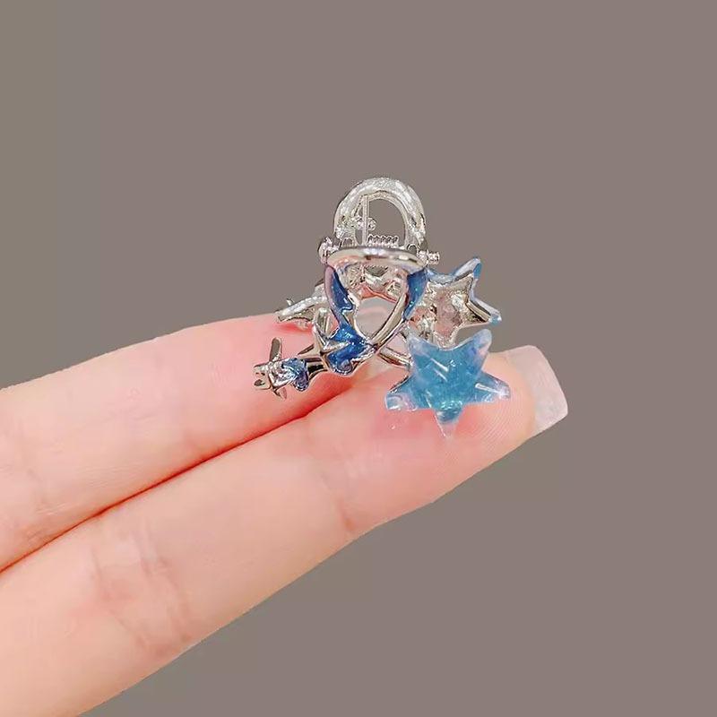 Pink Hairpin, Blue Star, Small Grab Clip, Bangs Clip, Small Hairpin, High-end Sense, Exquisite and Compact, Girl Hair Accessories