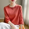 Spring And Summer White Mercerized Cotton Short Sleeve T-Shirt Feminine Joker Cotton Cropped Sleeve Bottoming Shirt