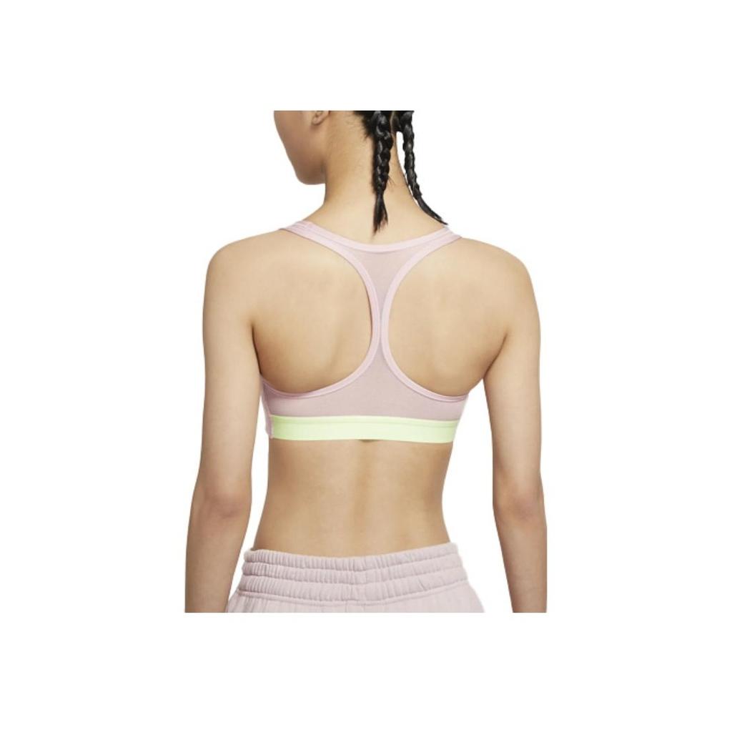 Nike Swoosh Color Block Logo Print Medium Support One-Piece Sports Bra Women Underwear Ceramic-Pink CZ4444-630