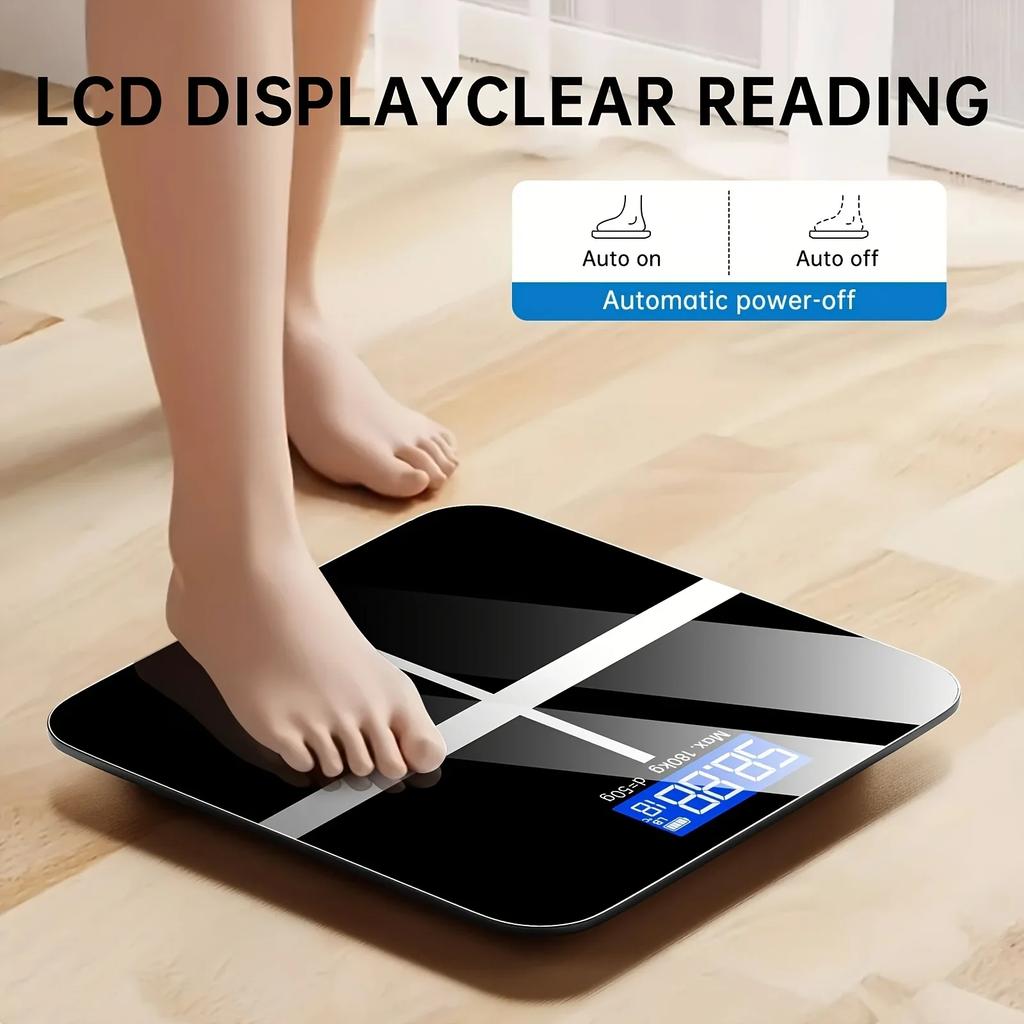 Multi-Purpose LED Body Weight Scale Up to 396 Pounds/180 Kilograms, Tempered Glass Bathroom Scale for Home-Portable