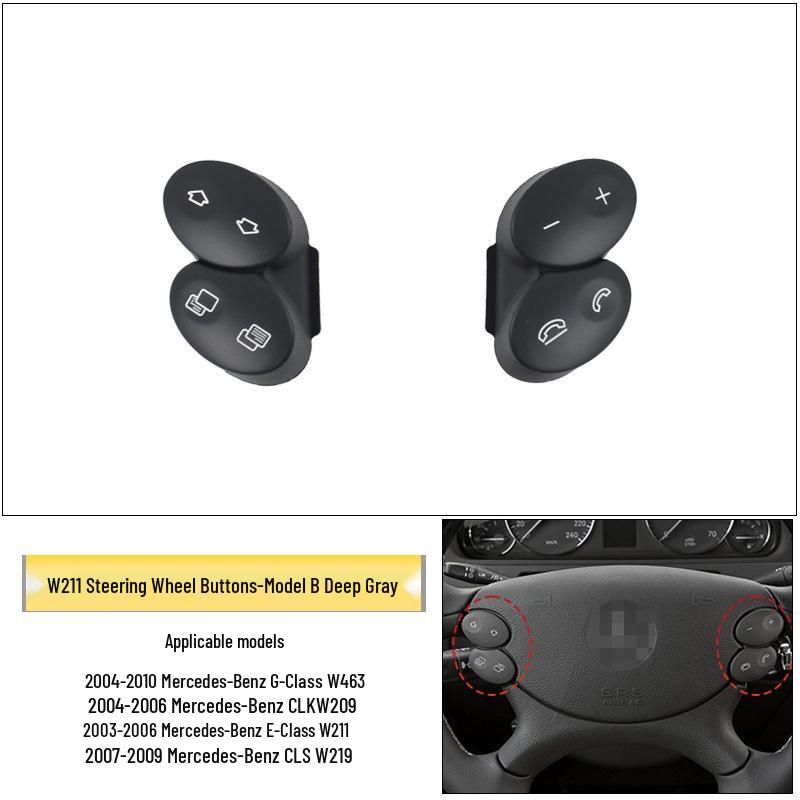 Compatible with Mercedes-Benz E-Class W211 Steering Wheel Buttons: E200, E260, E300L Multifunction.