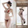 Sexy Female Transparent Hollow Rose Underwear Bra Set Embroidered Hollow Three-point Underwear Two-piece Set