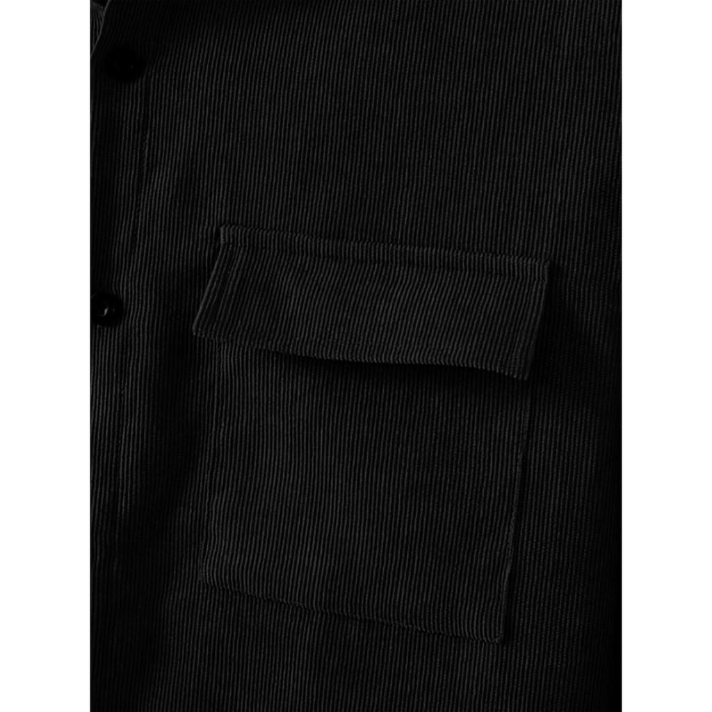 Solid Color Casual Men's Lace-Up Corduroy Set