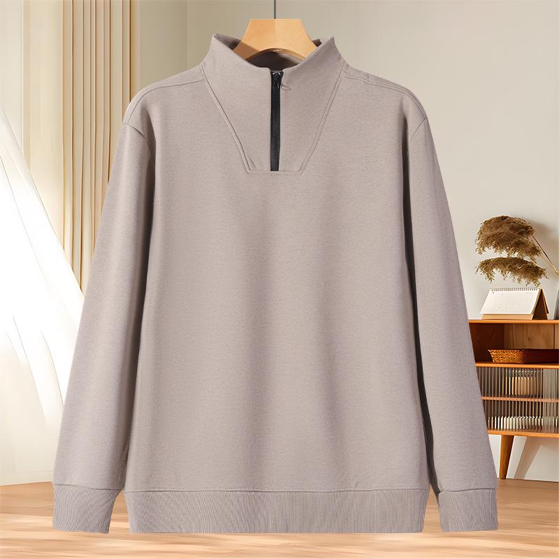 Descente Unisex Cotton Half-Zip Stand-Up Collar Casual Hoodie M серый
