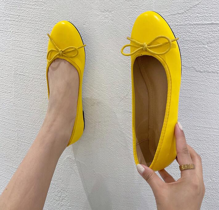 Fashion 41-43 Big Size Bowtie flat shoes woman round toe crystal glitter slip on loafers soft bottom bow ballet flats ladies OL shoes