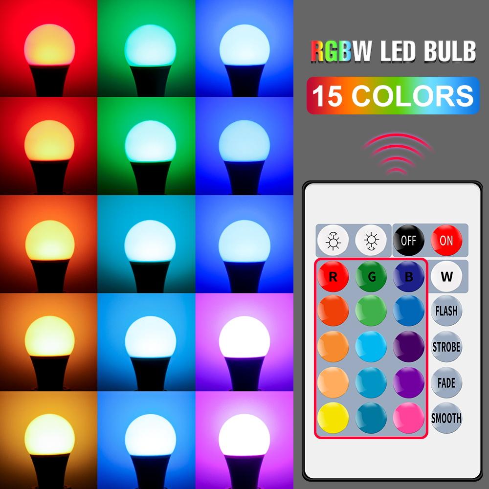 Lampada a LED E27 a Controllo Intelligente Luce RGB Dimmerabile 5W 10W 15W Lampada LED RGBW Lampadina a Colori che Cambiano Lampada LED RGBW Bianco Decor Casa AVE
