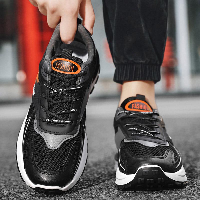 Men's breathable mesh casual sports shoes four season new soft soled non slip outdoor running shoes student shoes male sneakers