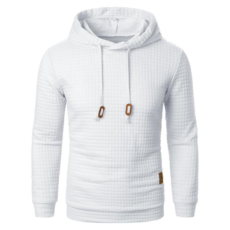 Men’s European & American Jacquard Knit Hooded Sports Top - Autumn/Winter