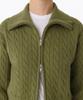 MUSINSA STANDARD WOMAN Women'S Cable Knit Zip-Up [Light Moss]