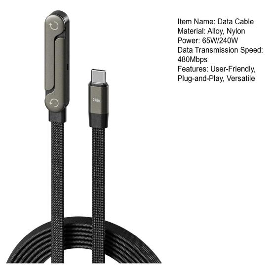 240W/65W 2-in-1 Ladekabel mit integriertem Handy-Ständer Geflochtenes Schnellladekabel 360 Grad verstellbar Geflochtenes Nylonkabel für Smartphones Tablets