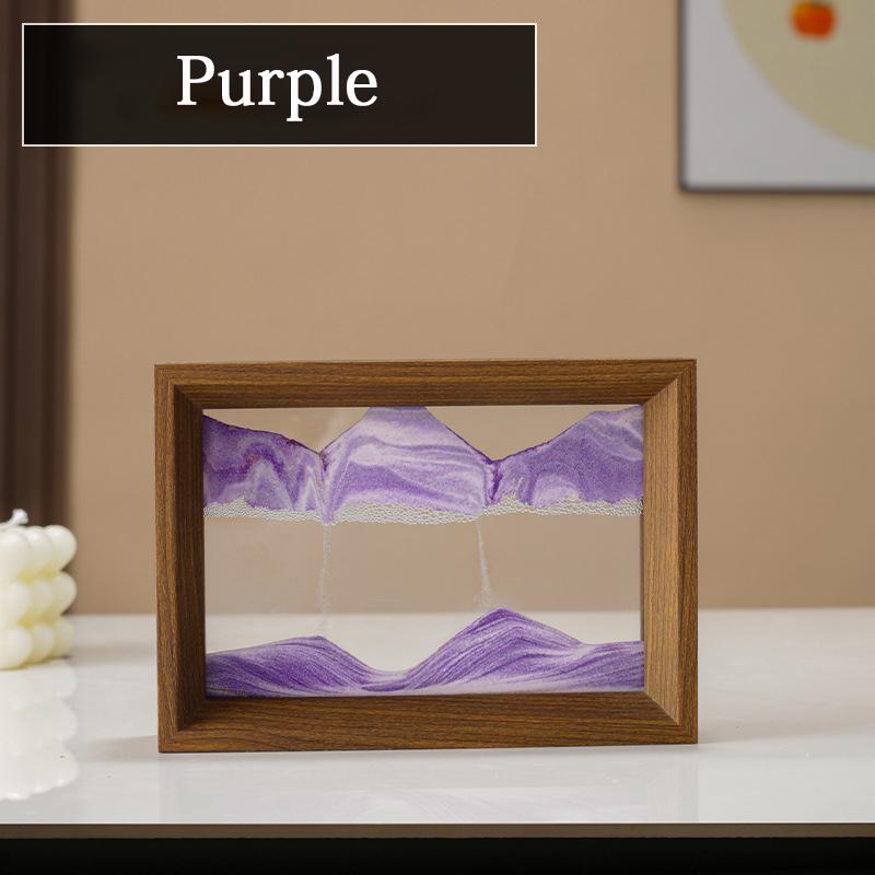 Wooden Frame Sandscape Moving Sand Art Picture Quicksand 3D Liquid Hourglass Craft Flowing Sand Painting Office Home Decor Gifts