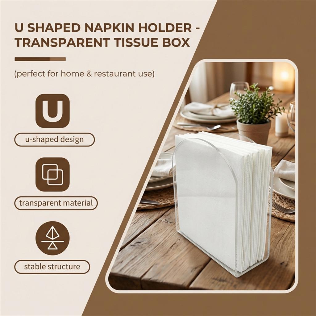 U-förmiger Serviettenhalter Transparente Taschentuchbox Für den Gebrauch zu Hause und im Restaurant